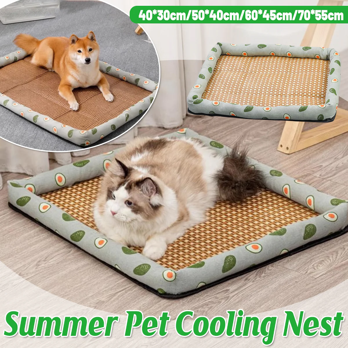 Pet Summer Cat Dog Kennel Mat Soft Pet Bed Cushion for Dogs and Cats Indoor Use - Image 2