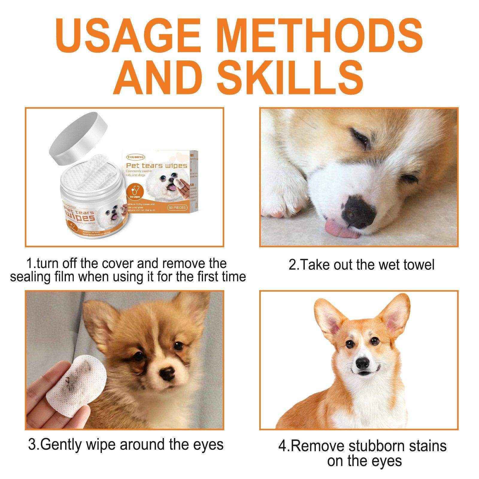 Pet Tear Stain Wipes Effective Cleaning for Dogs and Cats' Eyes - Image 8
