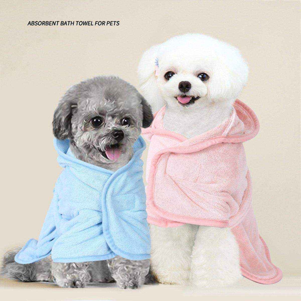 Absorbent Dog and Cat Bath Towel Microfiber Pet Bathrobe