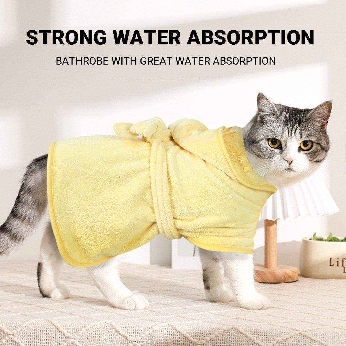 Absorbent Dog and Cat Bath Towel Microfiber Pet Bathrobe - Image 4