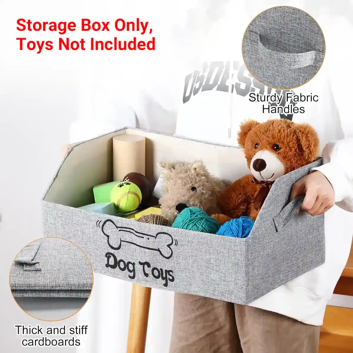 Foldable Pet Toy Storage Box with Handles for Cats & Dogs - Image 13