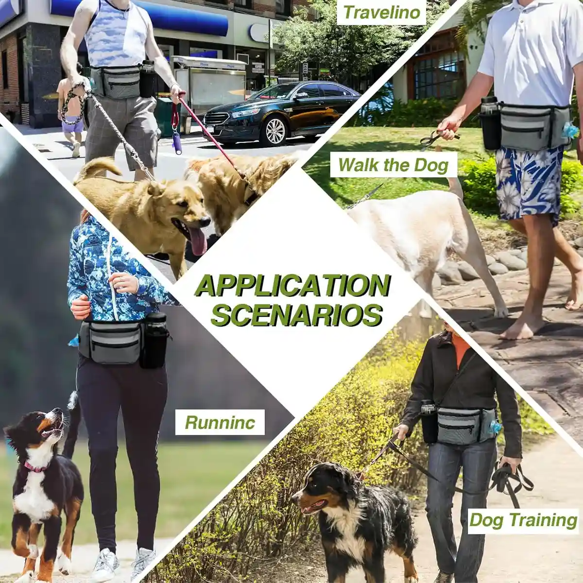 Dog Treat Pouch Adjustable Dog Walking Waist Bag with Pockets - Image 8