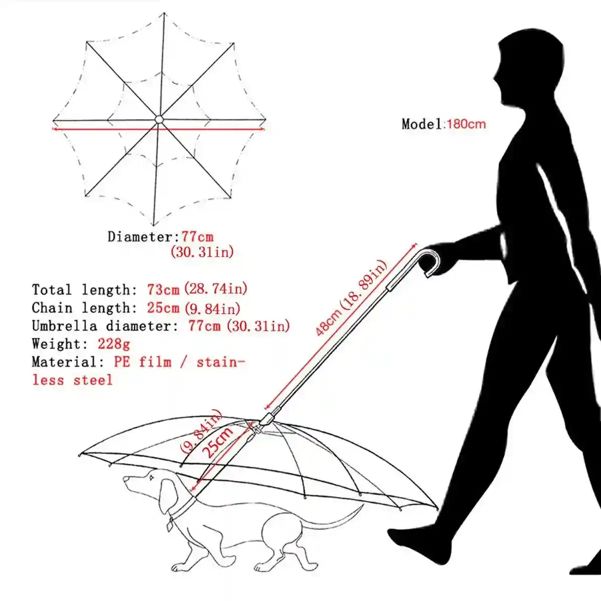 Pet Umbrella with Leash Attachment Keep Your Dog Dry in Style - Image 6