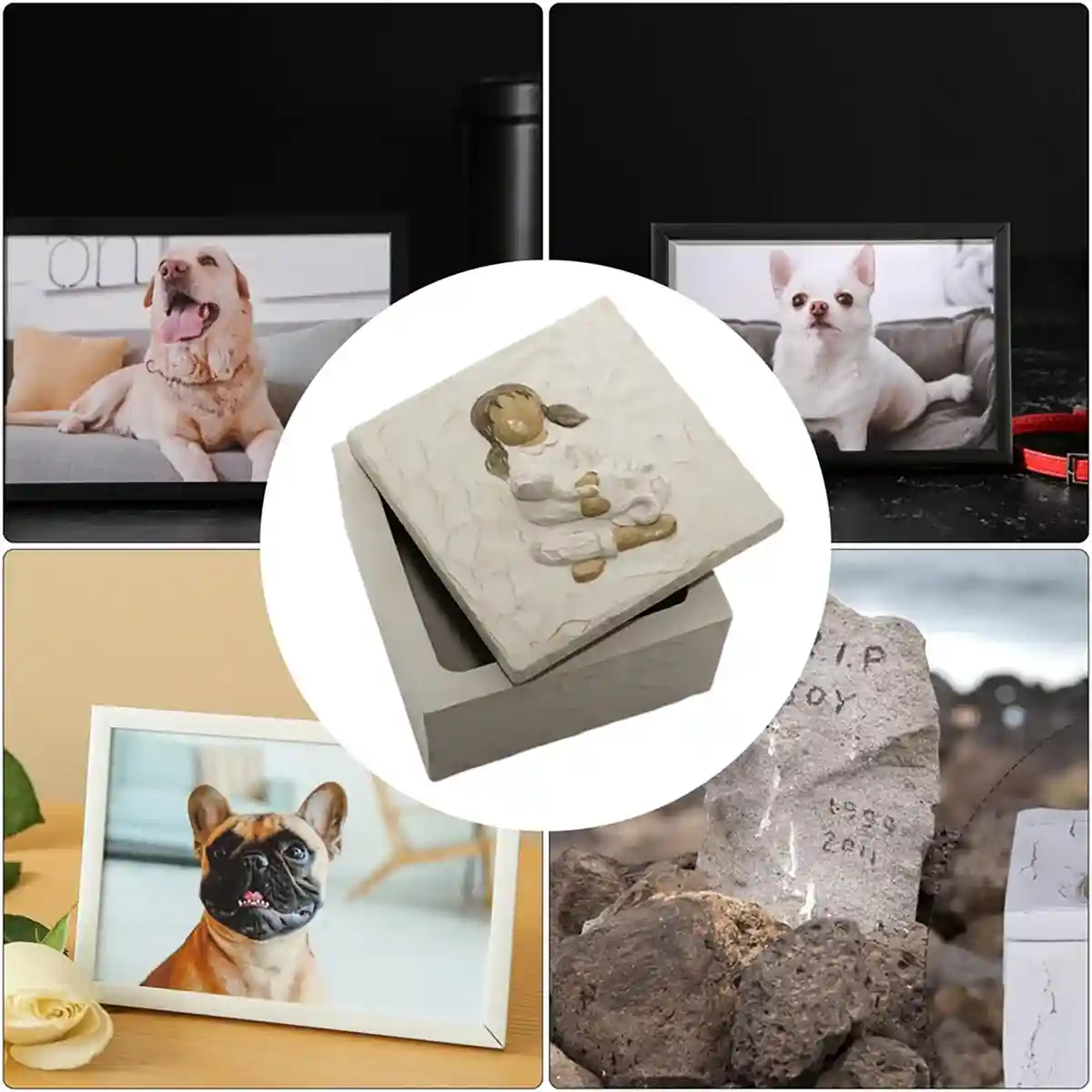 Keepsake Resin Pet Urn Memorial Box for Ashes and Mementos - Image 12