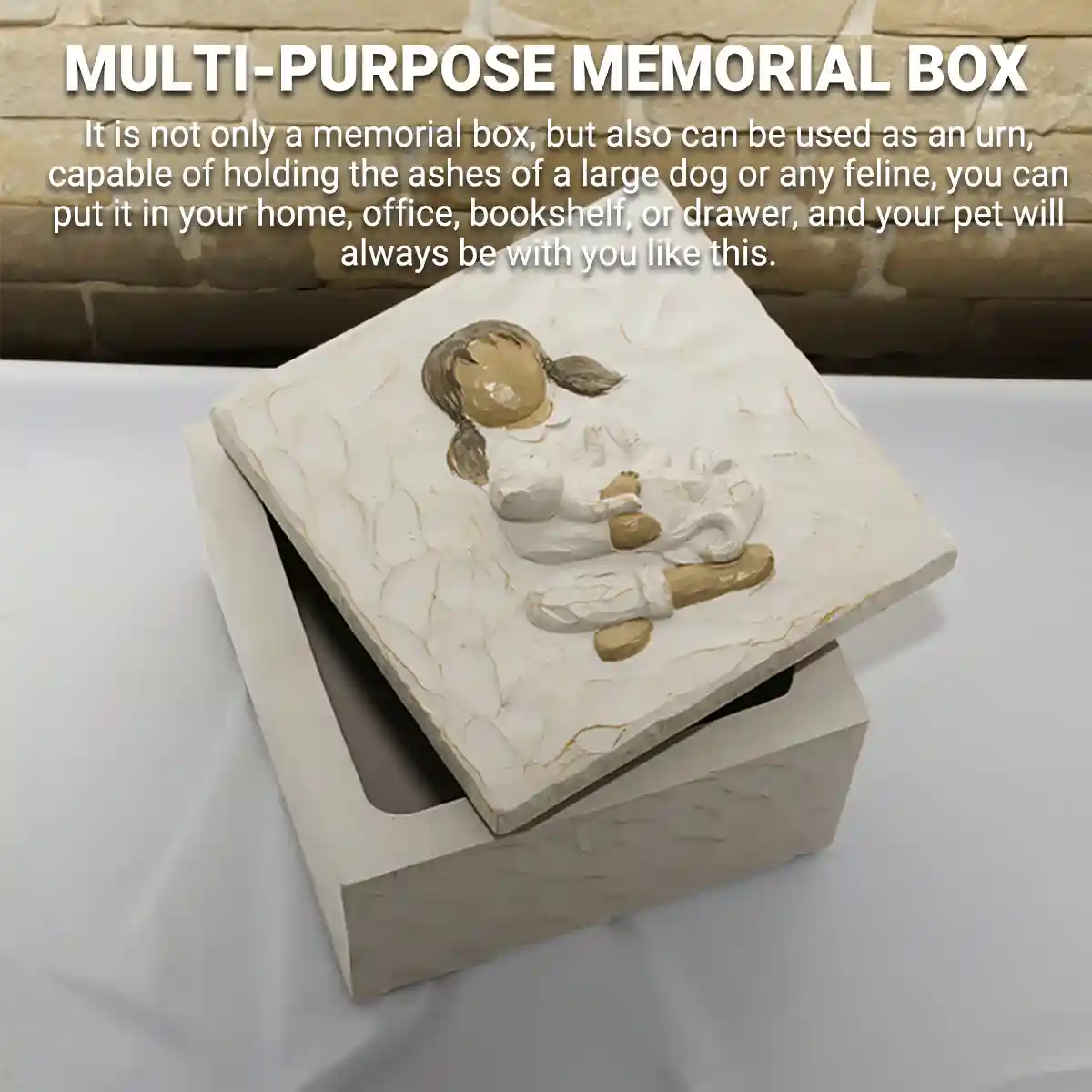 Keepsake Resin Pet Urn Memorial Box for Ashes and Mementos - Image 13
