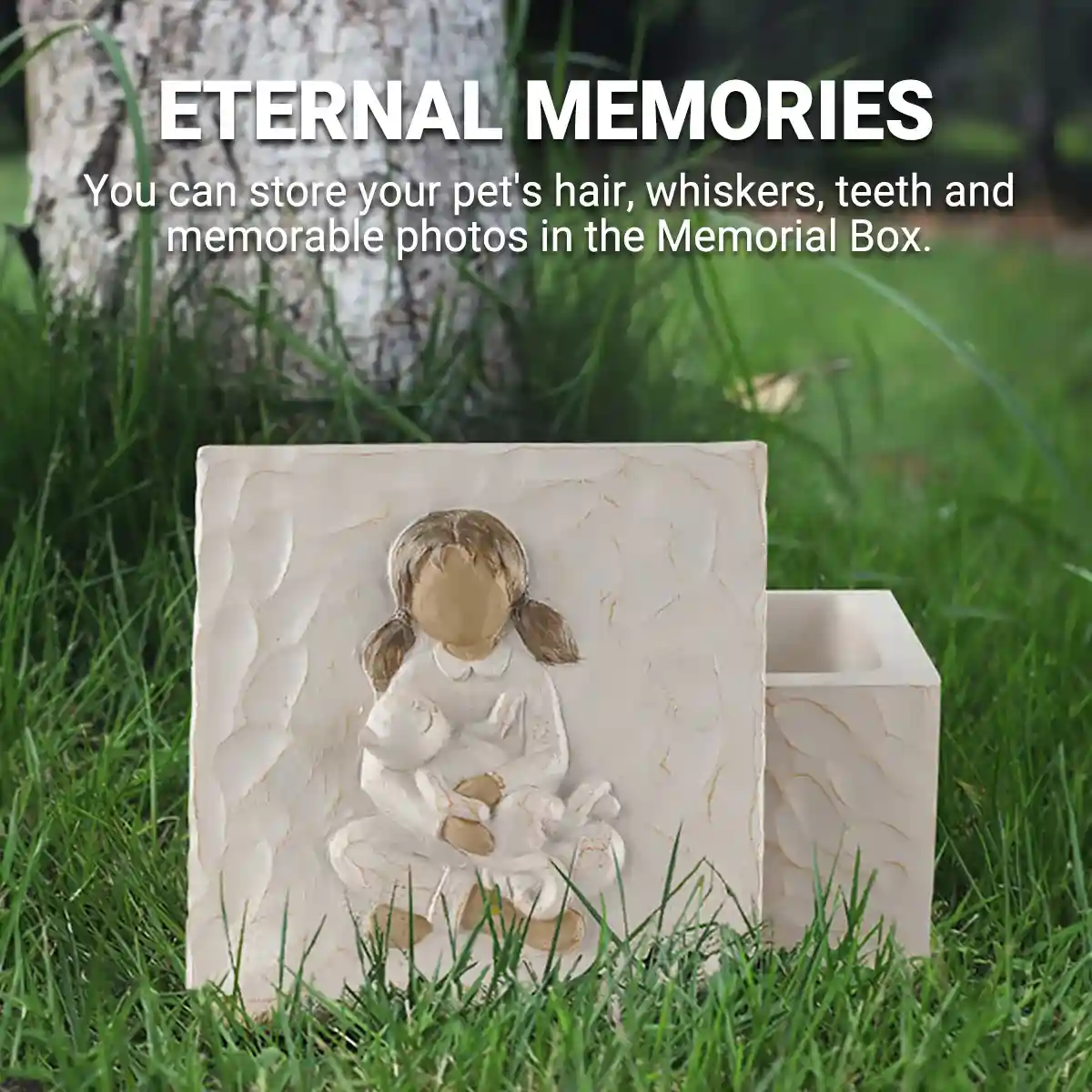 Keepsake Resin Pet Urn Memorial Box for Ashes and Mementos - Image 7
