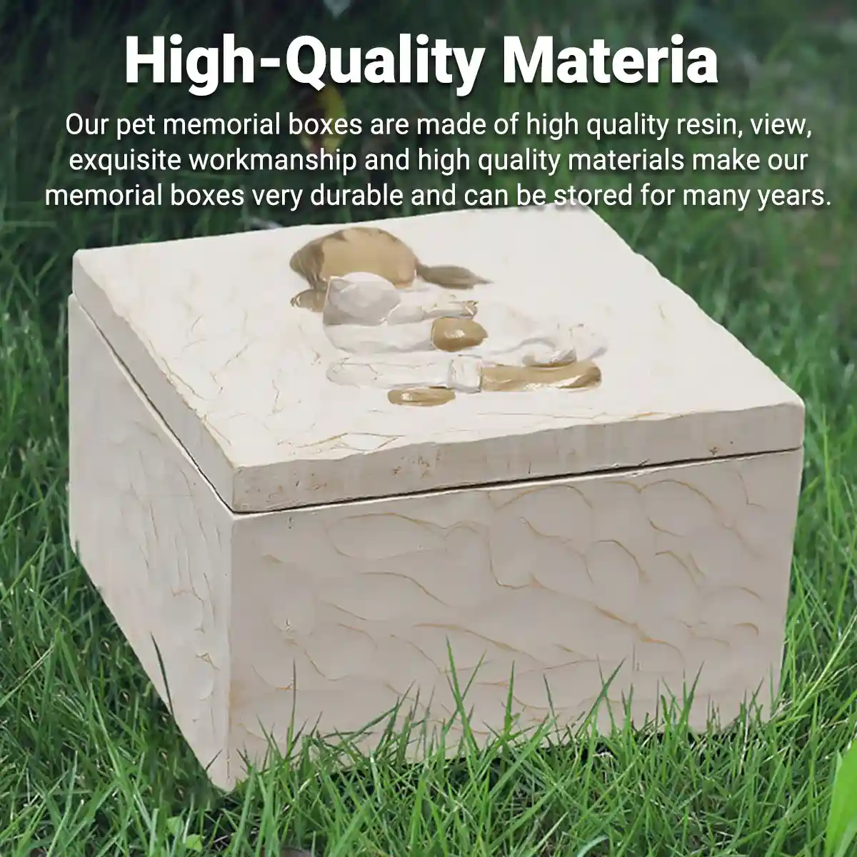 Keepsake Resin Pet Urn Memorial Box for Ashes and Mementos - Image 8