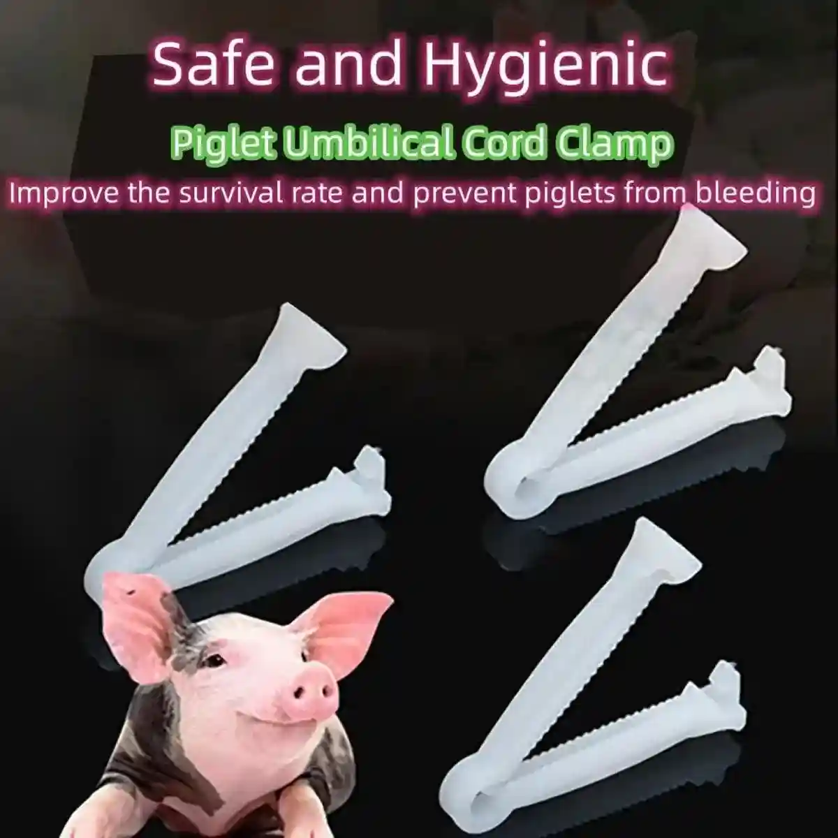 100PCS Piglet Care Umbilical Cord Clamps for Newborn Livestock - Image 16