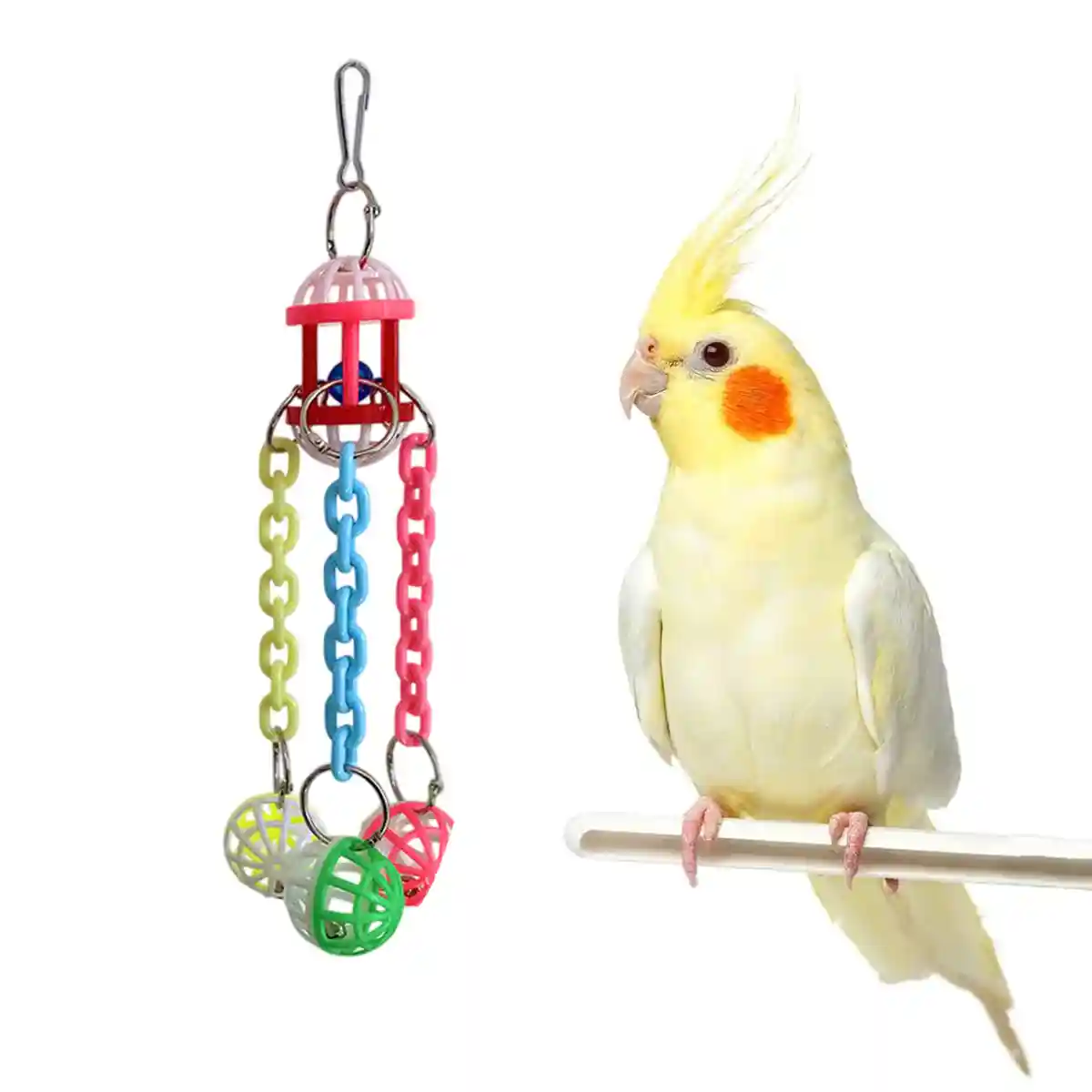 Plastic Parrot Toy Colourful Hanging Chew And Puzzle Ball For Birds - Image 6