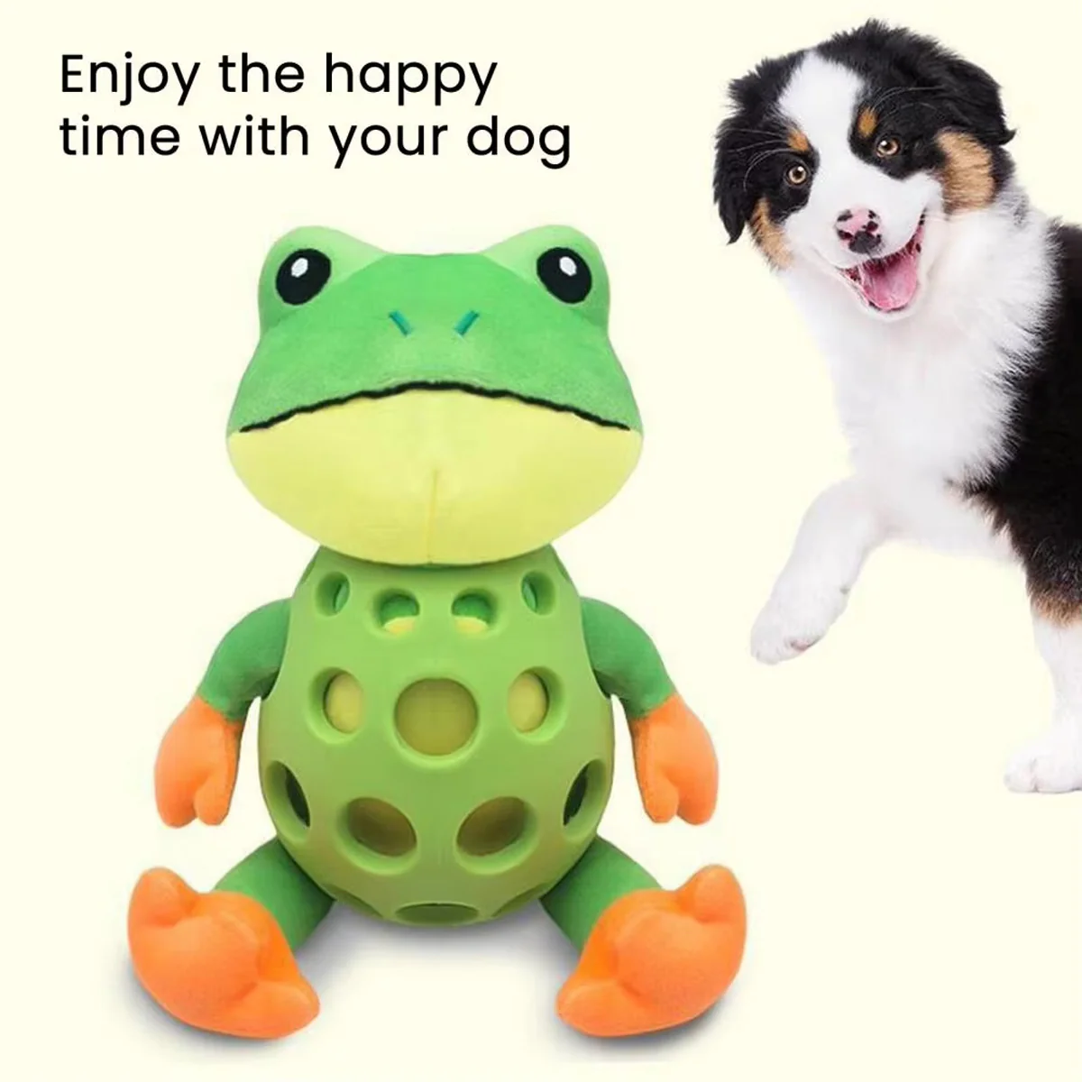 Plush Dog Toy Squeaky Frog Chew Toy - Image 3
