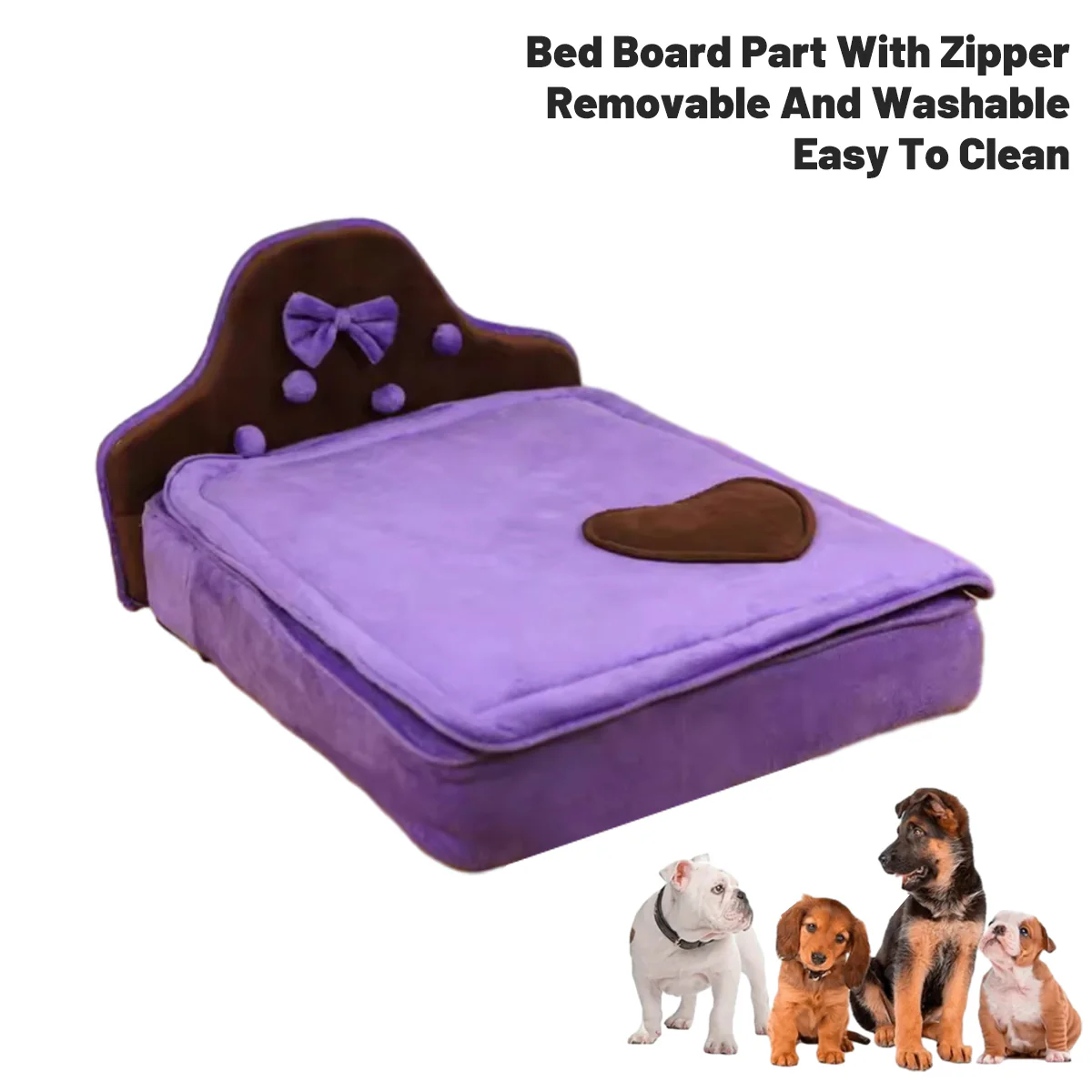 Plush Pet Bed Sofa With Removable Cushion - Image 13