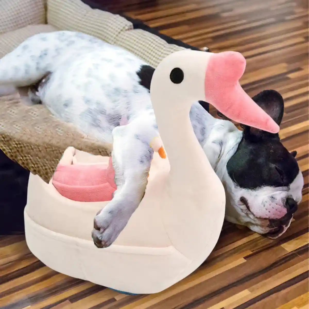Plush Pet Goose Toy Interactive Squeaky Dog Enrichment Toy - Image 11