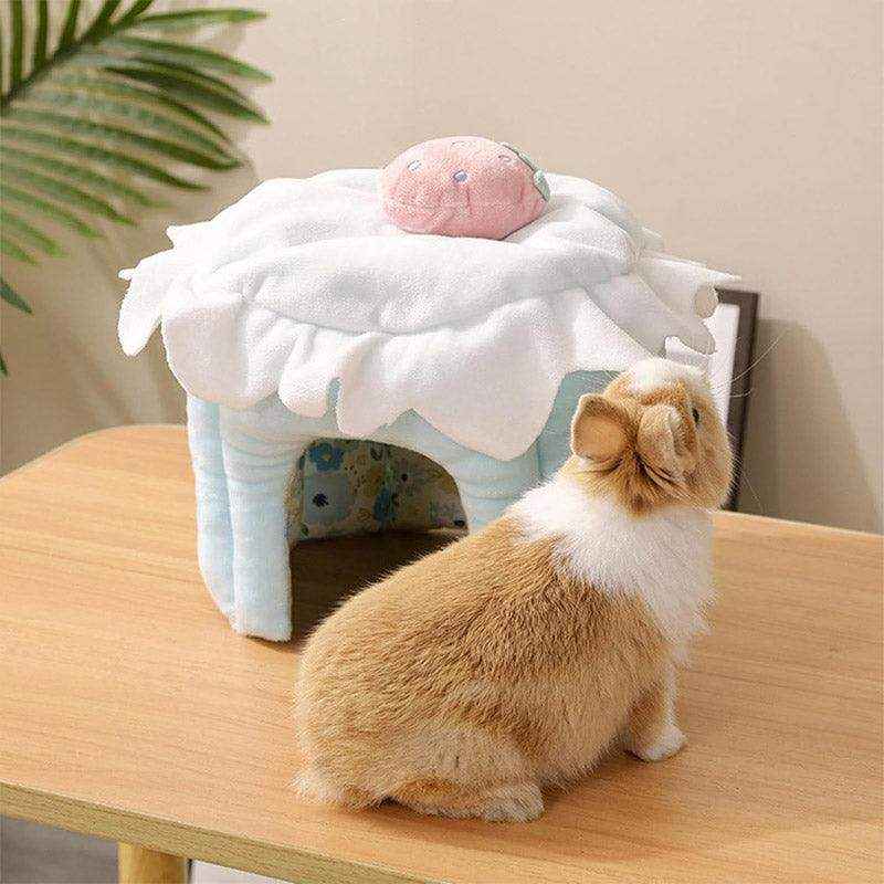 Plush Rabbit House Cake Design Soft Burrow Bed for Small Pets - Image 8