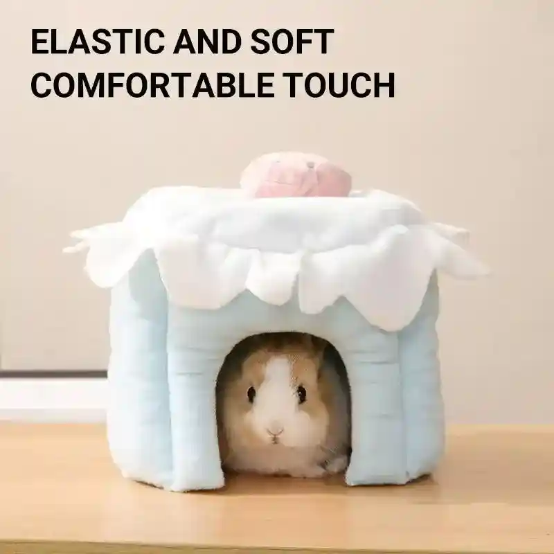 Plush Rabbit House Cake Design Soft Burrow Bed for Small Pets - Image 9
