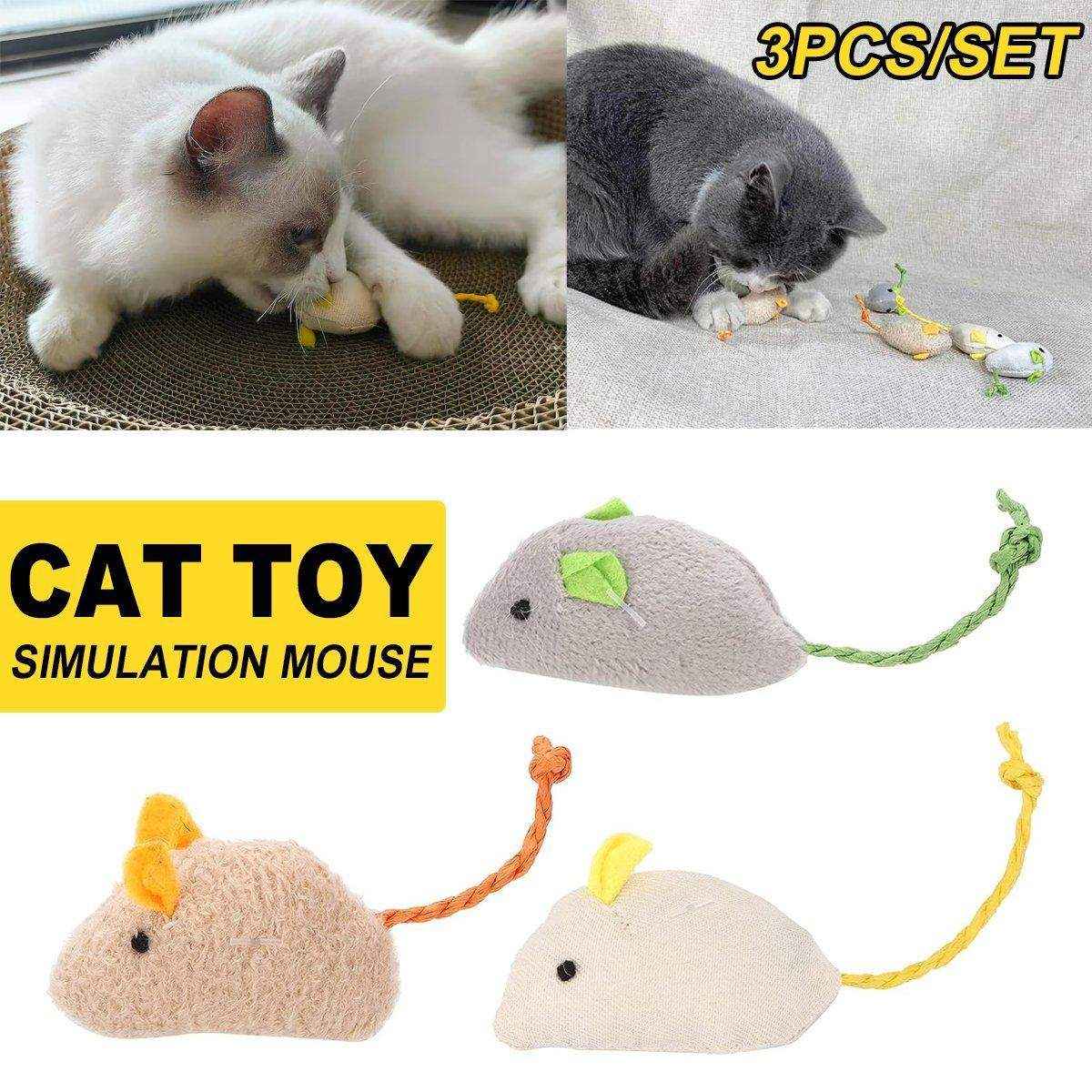 Plush Simulation Catnip Mouse Cat Toy Scratch-Resistant Molar Fun Toy - Image 2