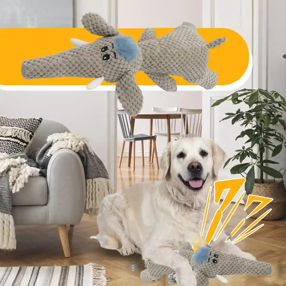 Plush Squeaky Dog Toy Soft Corn Fleece Chew Animal Design - Image 16