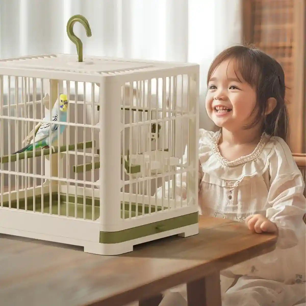 Portable Bird Cage with Tray & Hook Travel Cage for Small Birds - Image 6