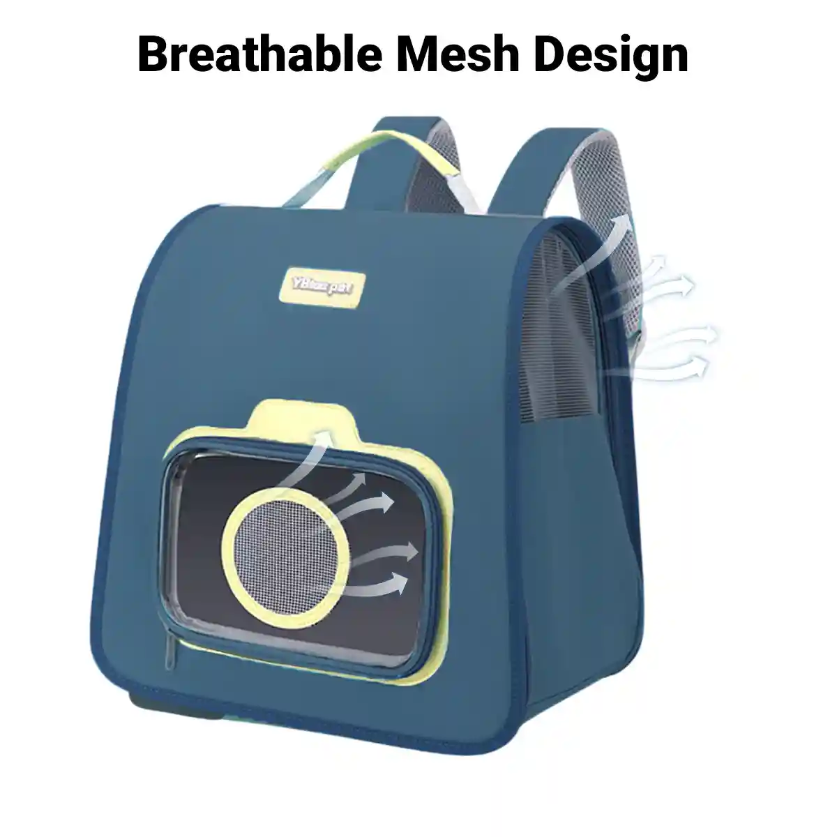 Portable Cat Backpack Blue Nylon Breathable Travel Carrier - Image 11