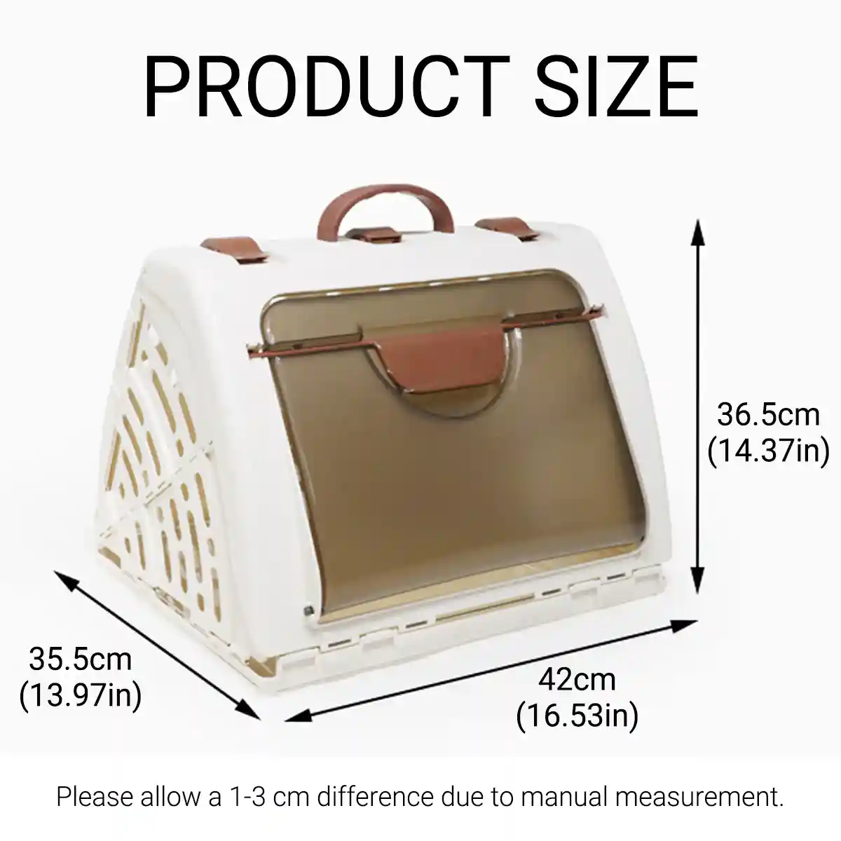 Portable Foldable Cat Carrier Cage Ventilated Travel Crate with Handle - Image 10