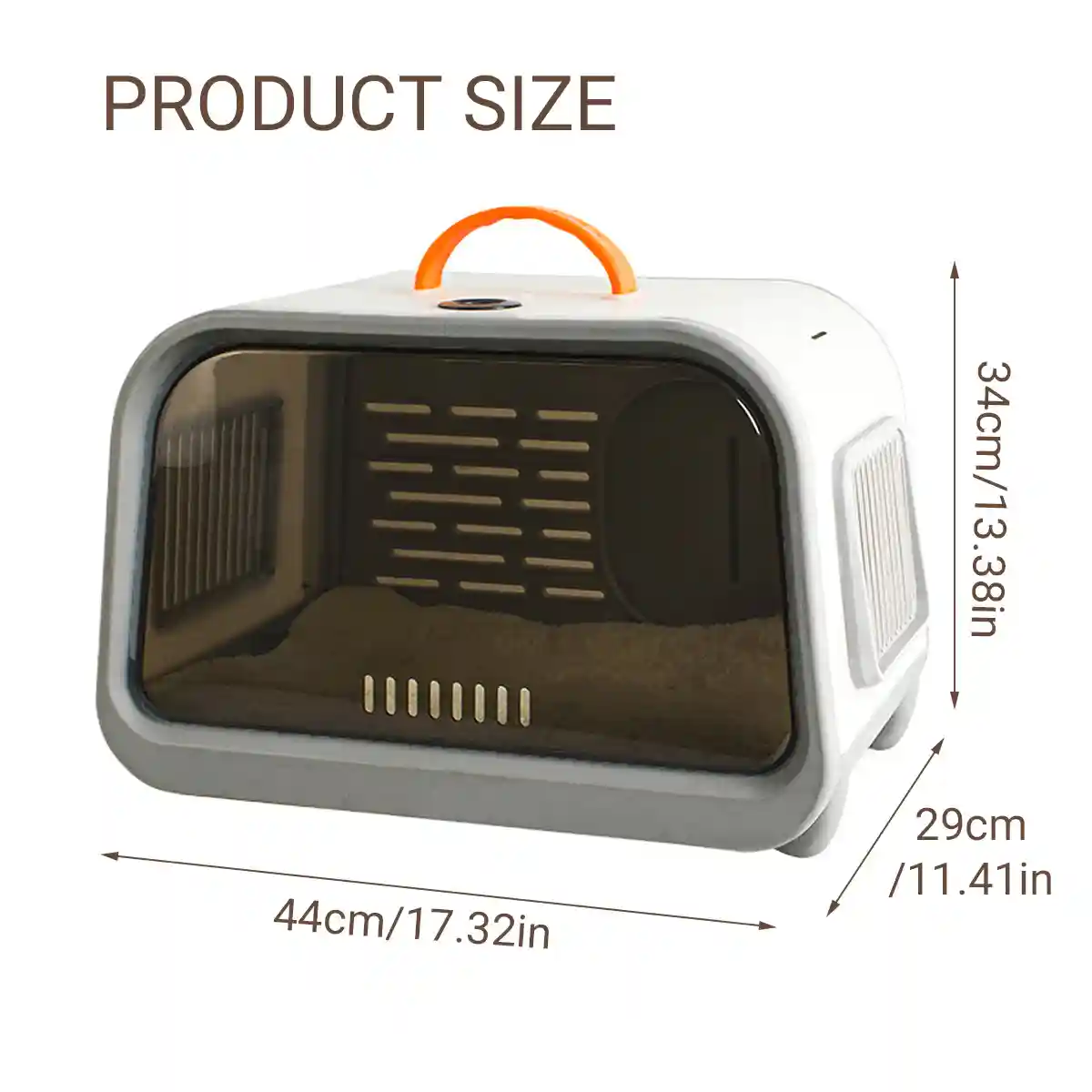 Portable Cat Carrier with Thermometer and Sherpa Pad - Image 6