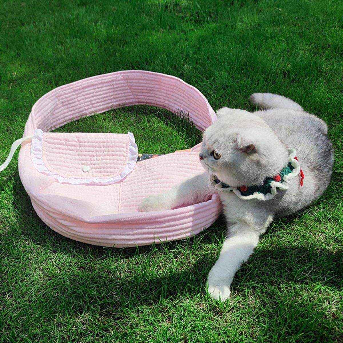 Portable Pet Cat Carrier Bag Crossbody Canvas Shoulder Bag for Travel Outdoors - Image 10