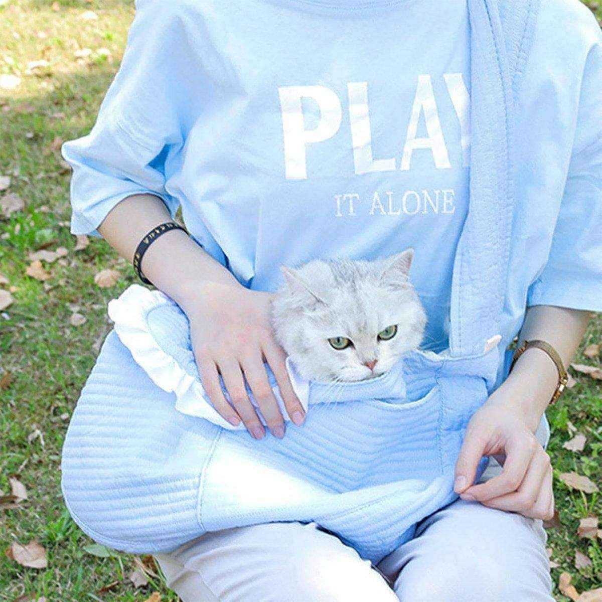 Portable Pet Cat Carrier Bag Crossbody Canvas Shoulder Bag for Travel Outdoors - Image 12