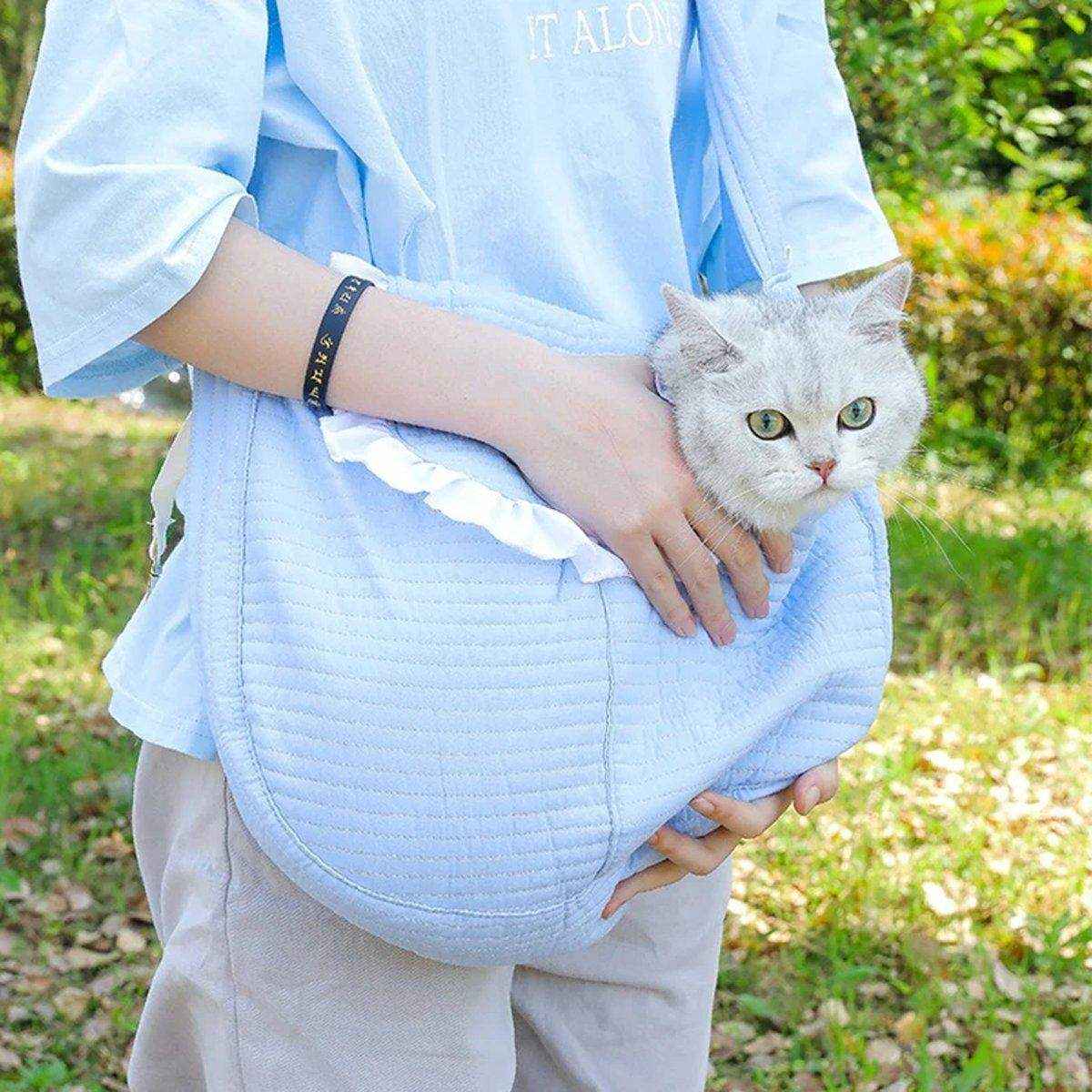 Portable Pet Cat Carrier Bag Crossbody Canvas Shoulder Bag for Travel Outdoors - Image 13