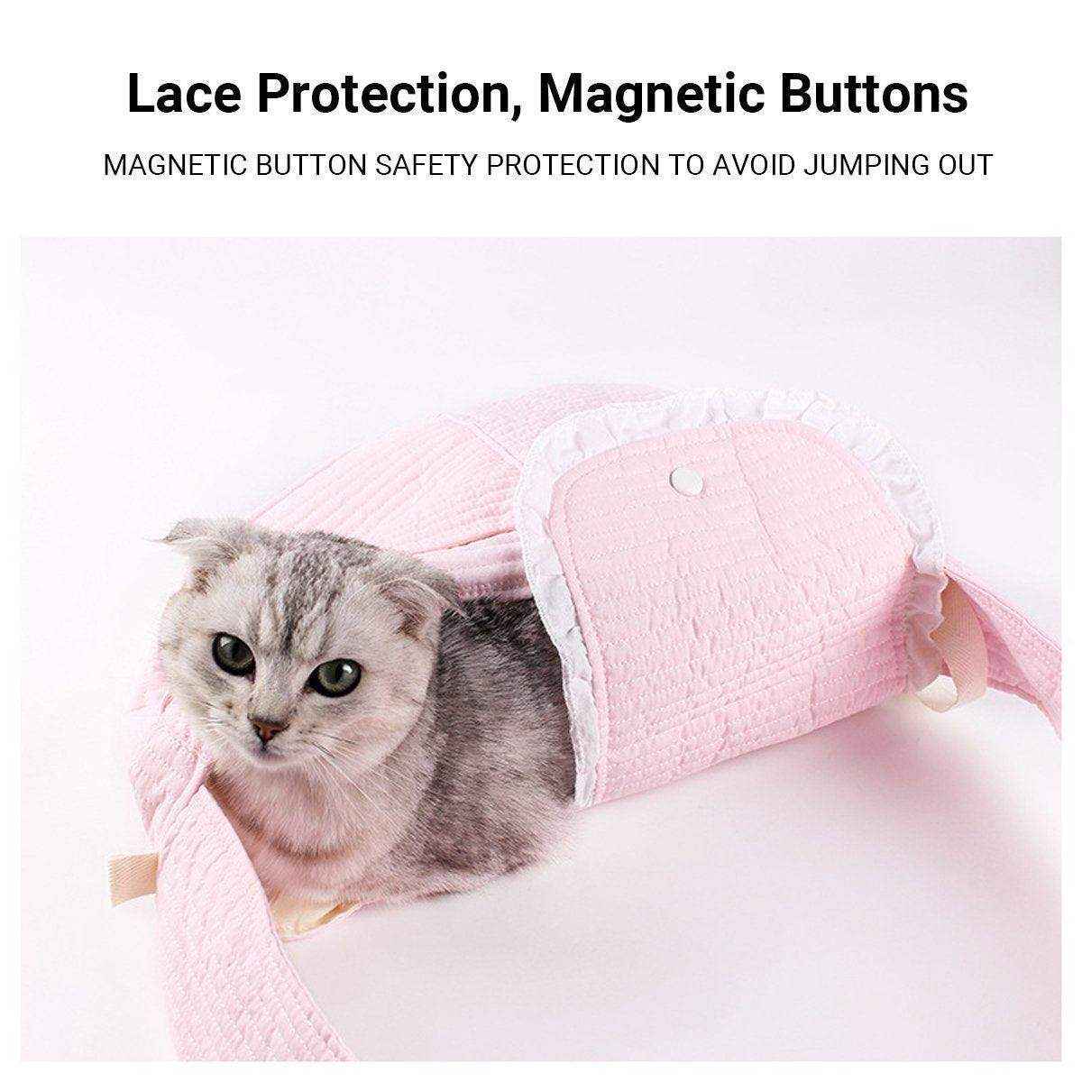 Portable Pet Cat Carrier Bag Crossbody Canvas Shoulder Bag for Travel Outdoors - Image 6