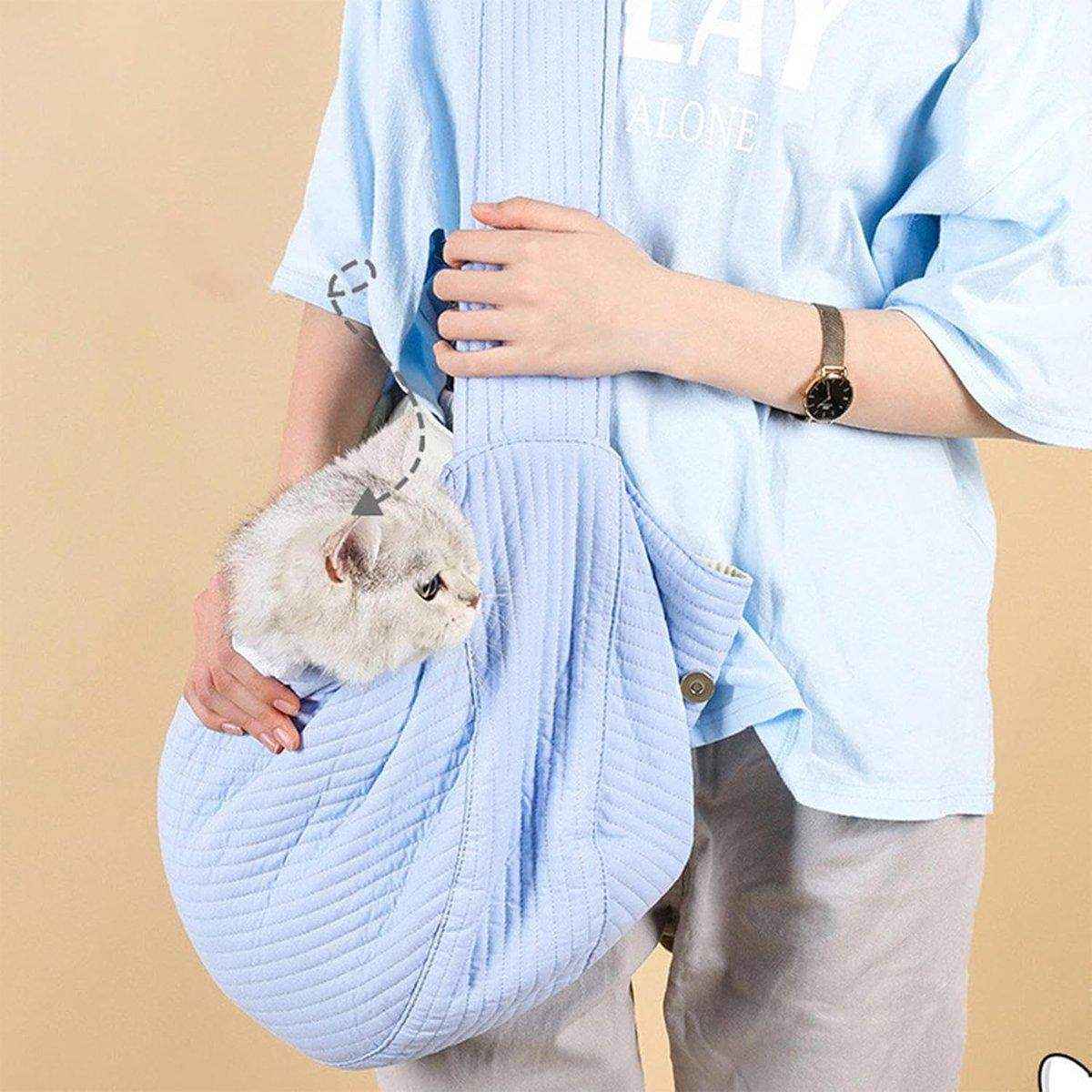 Portable Pet Cat Carrier Bag Crossbody Canvas Shoulder Bag for Travel Outdoors - Image 7