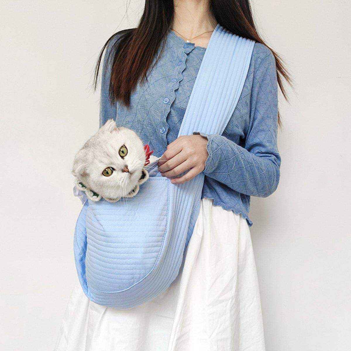 Portable Pet Cat Carrier Bag Crossbody Canvas Shoulder Bag for Travel Outdoors - Image 8