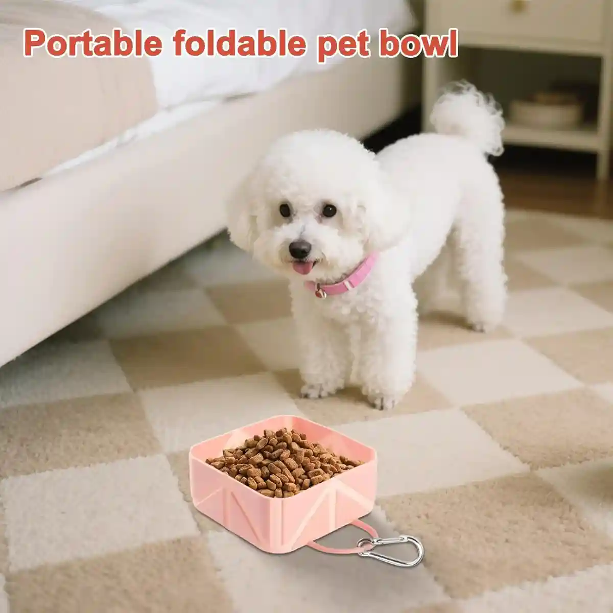 Portable Foldable Pet Bowl Collapsible Silicone Travel Feeder - Image 2