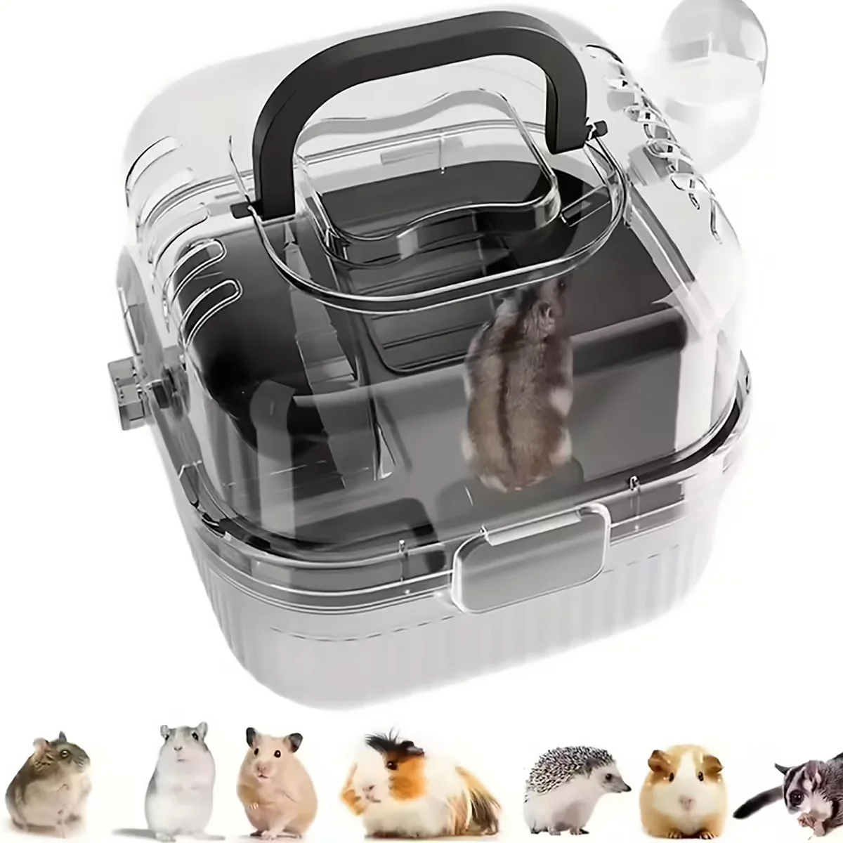 Portable Hamster Cage Travel Small Pet Carrier With Wheel - Image 12