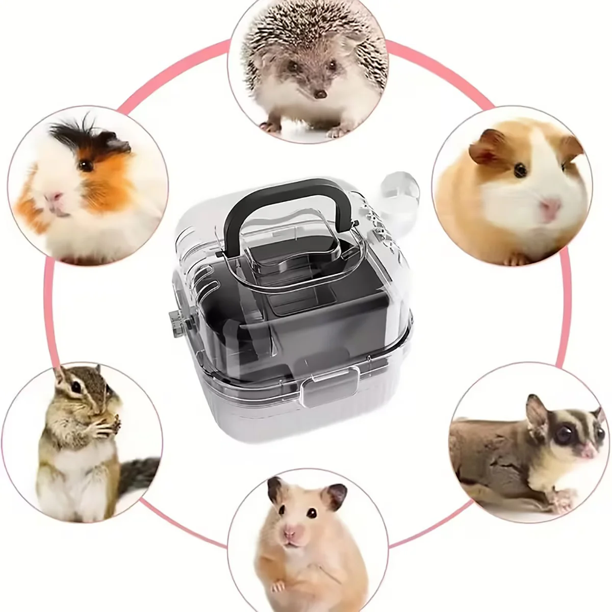 Portable Hamster Cage Travel Small Pet Carrier With Wheel - Image 7