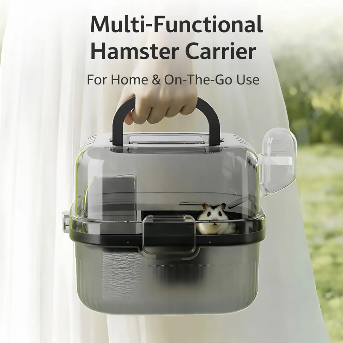 Portable Hamster Cage Travel Small Pet Carrier With Wheel - Image 8