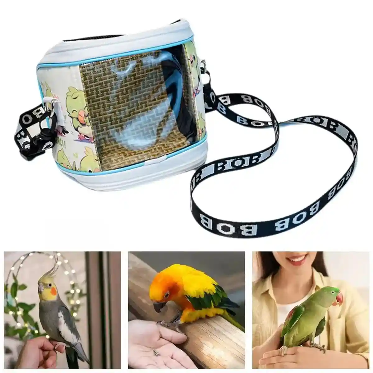 Portable Parrot Travel Carrier Transparent & Breathable Bird Bag - Image 11