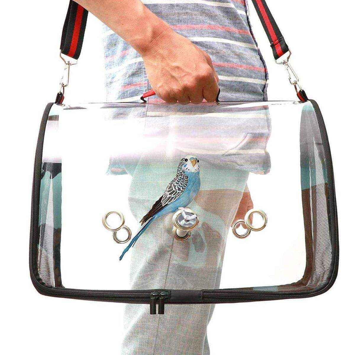 Portable Pet Bird Parrot Carrier Transparent Breathable Travel Cage - Image 4