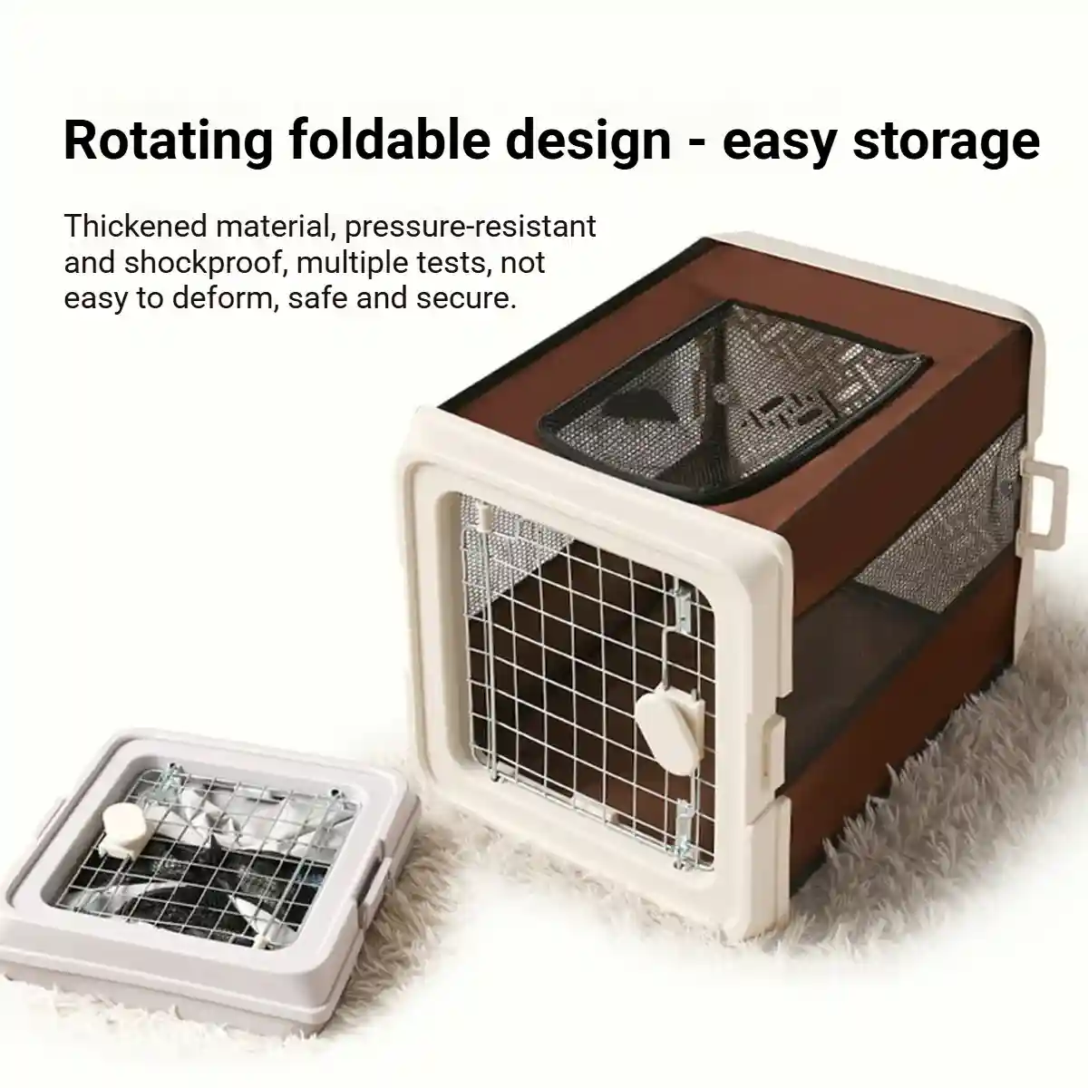 Portable Pet Carrier Foldable Breathable Travel Cage - Image 3
