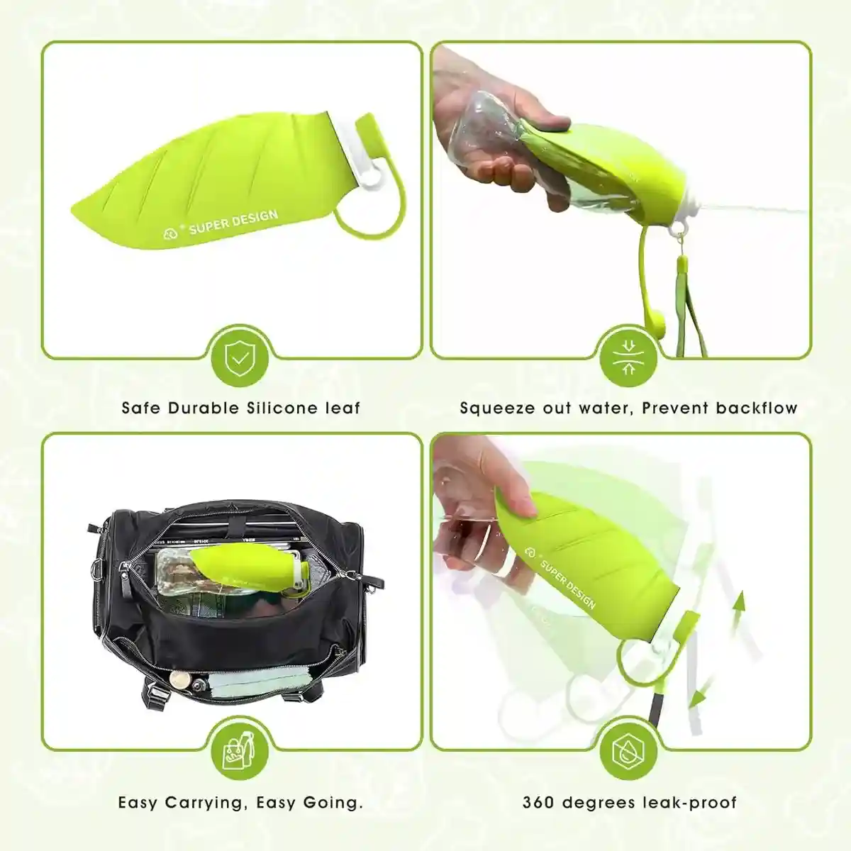 Portable Dog Water Bottle With Leaf Bowl 580ml Water Bottle - Image 4