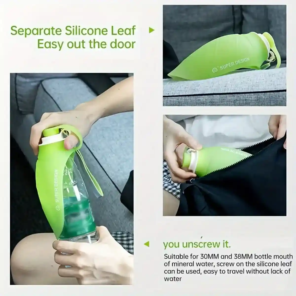 Portable Dog Water Bottle With Leaf Bowl 580ml Water Bottle - Image 9