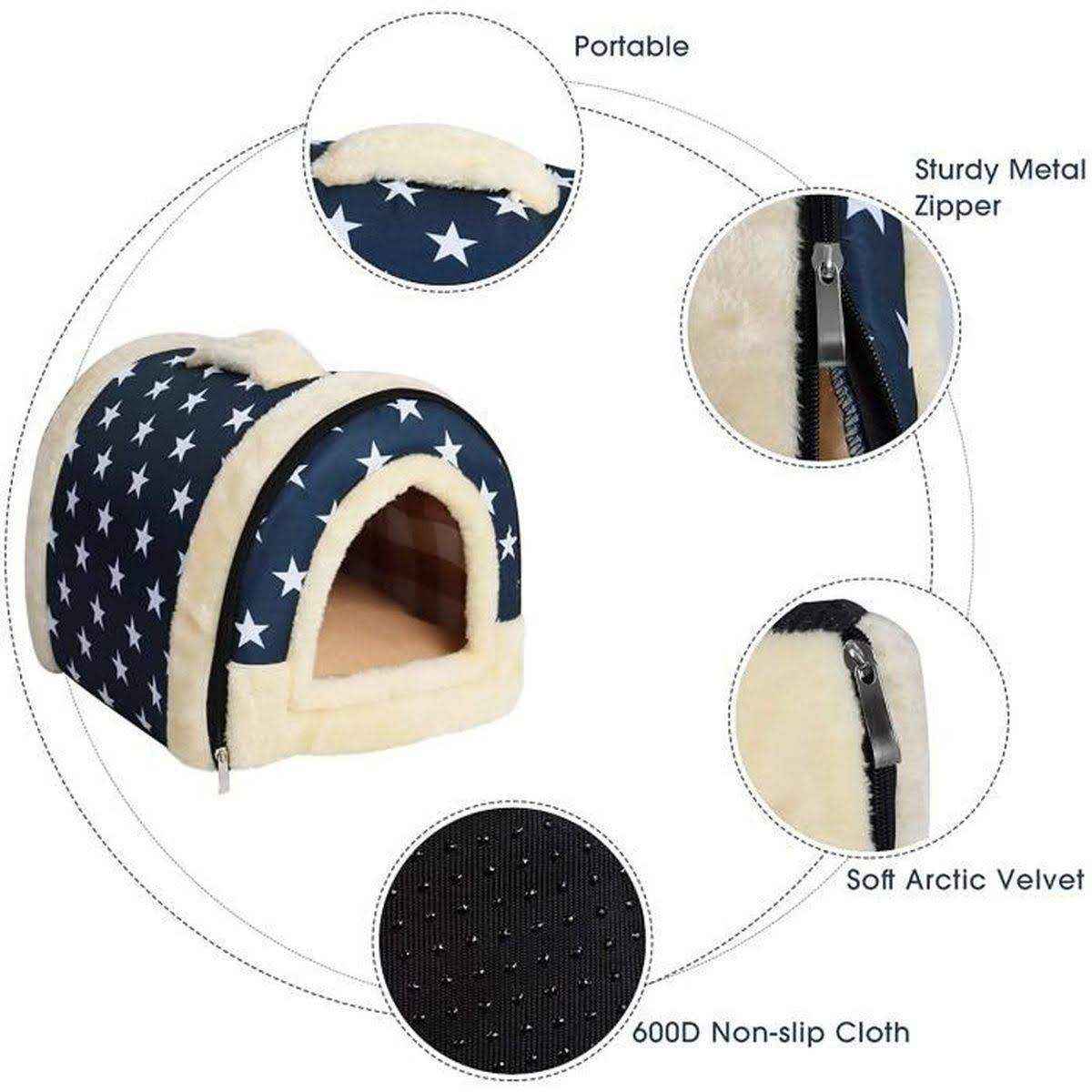 Pet Dog House Kennel Soft Igloo Beds Cave Cat Puppy Bed Doggy Warm Cushion Fold - Image 3