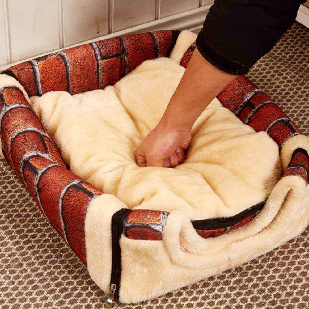 Pet Dog House Kennel Soft Igloo Beds Cave Cat Puppy Bed Doggy Warm Cushion Fold - Image 9