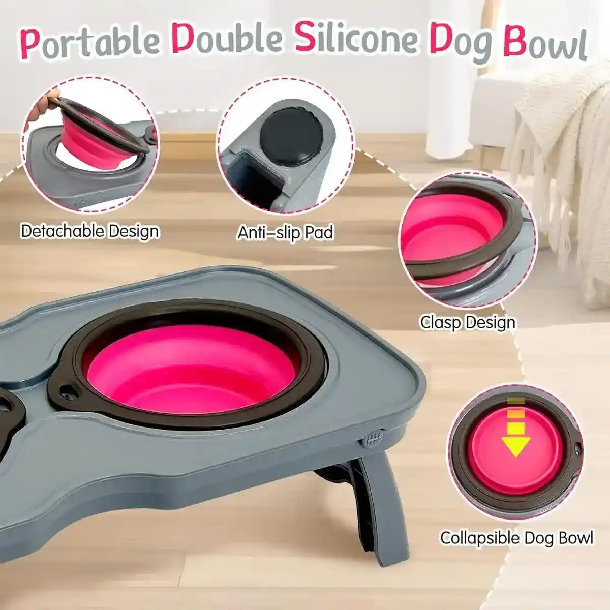 Portable Raised Dog Bowl Collapsible & Non-Slip Pet Feeder - Image 5