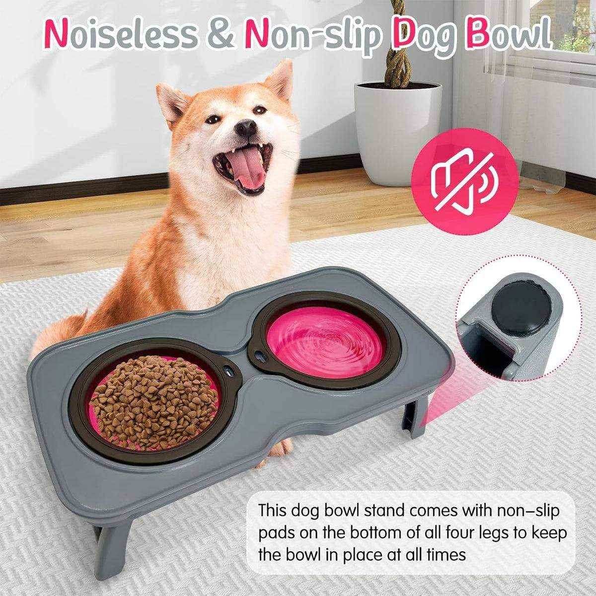 Portable Raised Dog Bowl Collapsible & Non-Slip Pet Feeder - Image 7