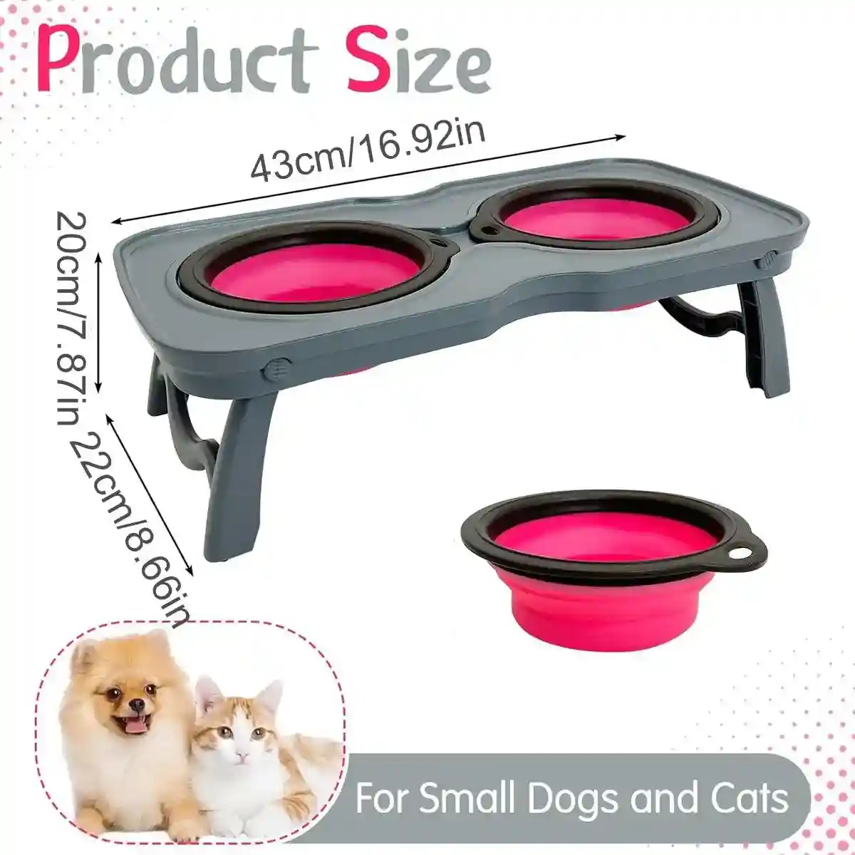 Portable Raised Dog Bowl Collapsible & Non-Slip Pet Feeder - Image 8