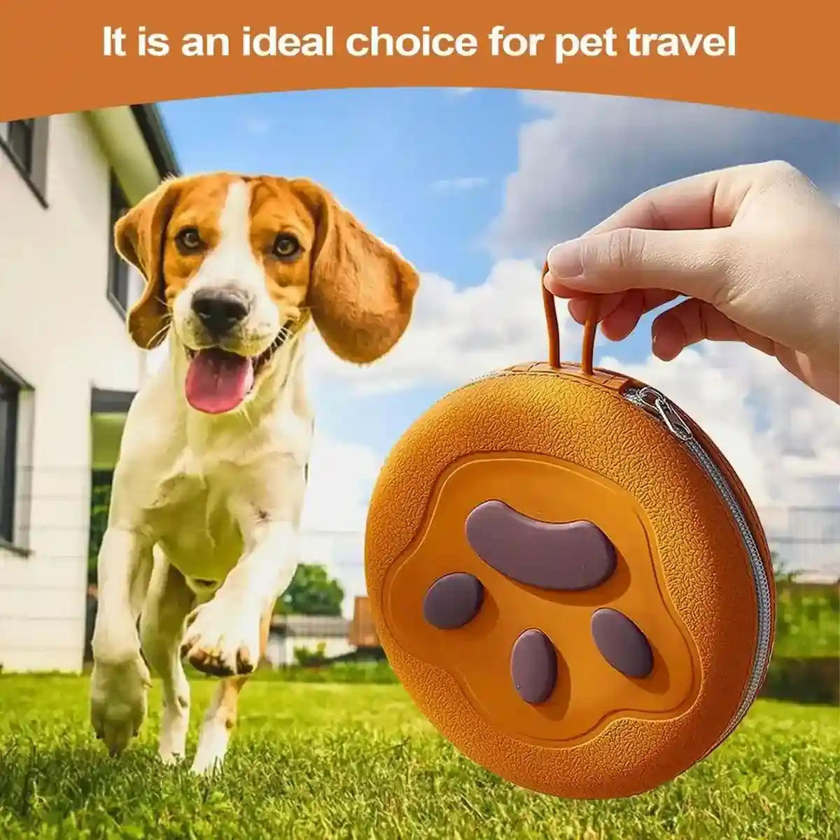 Paw Print Travel Pet Bowl Set with Collapsible Design - Image 8