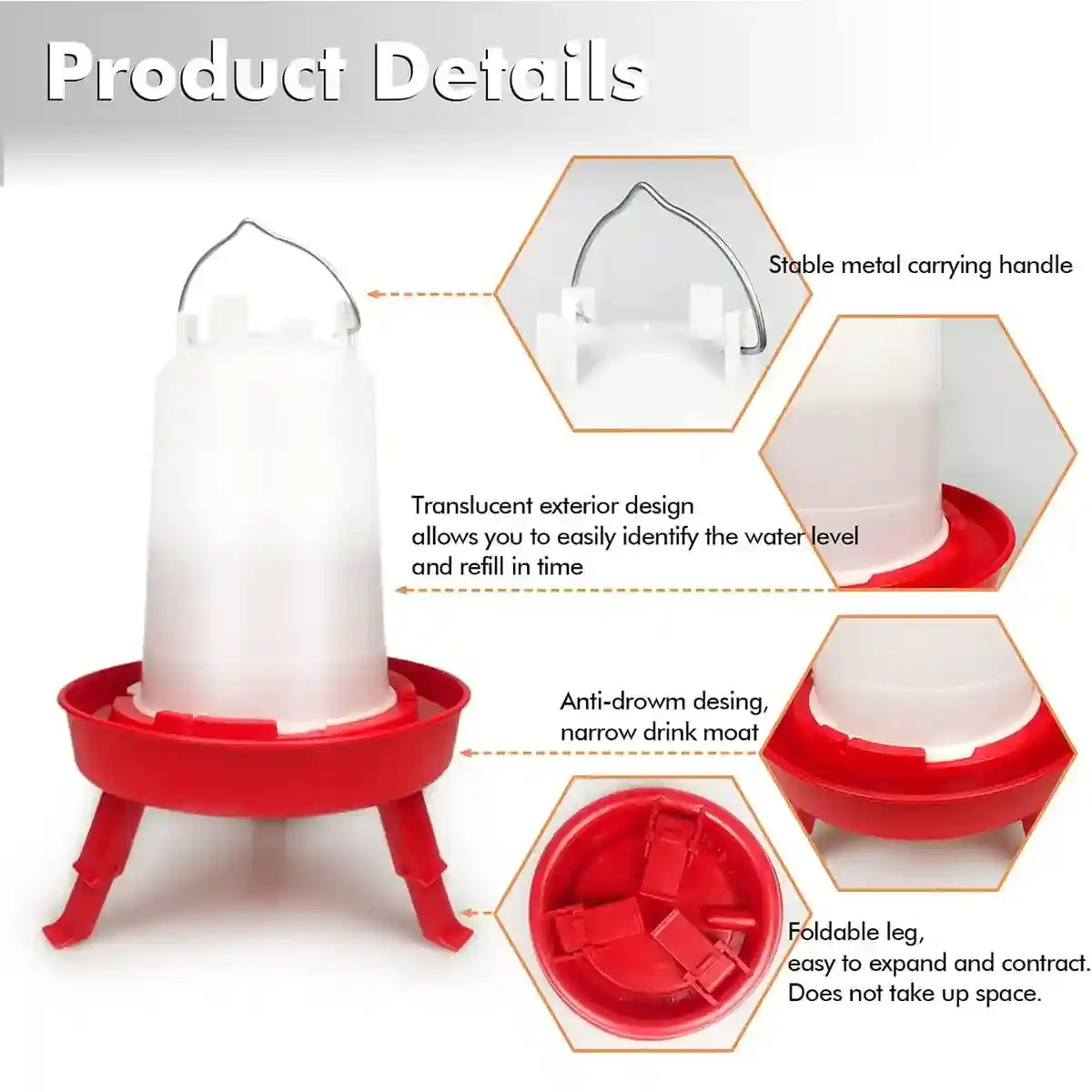 Space-Saving Chick Waterer Set with Adjustable Poultry Feeder - Image 10