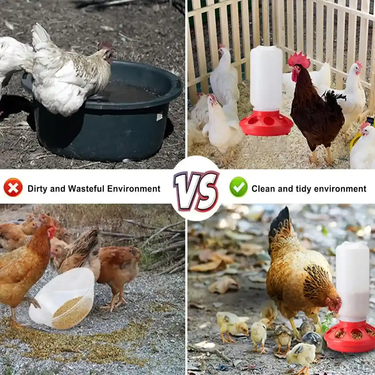 Space-Saving Chick Waterer Set with Adjustable Poultry Feeder - Image 7