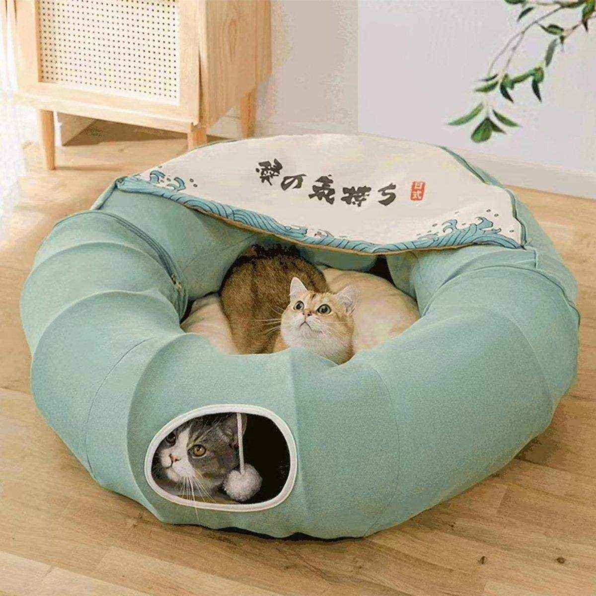 Multi-Functional Cat Tunnel Toy Cat Bed