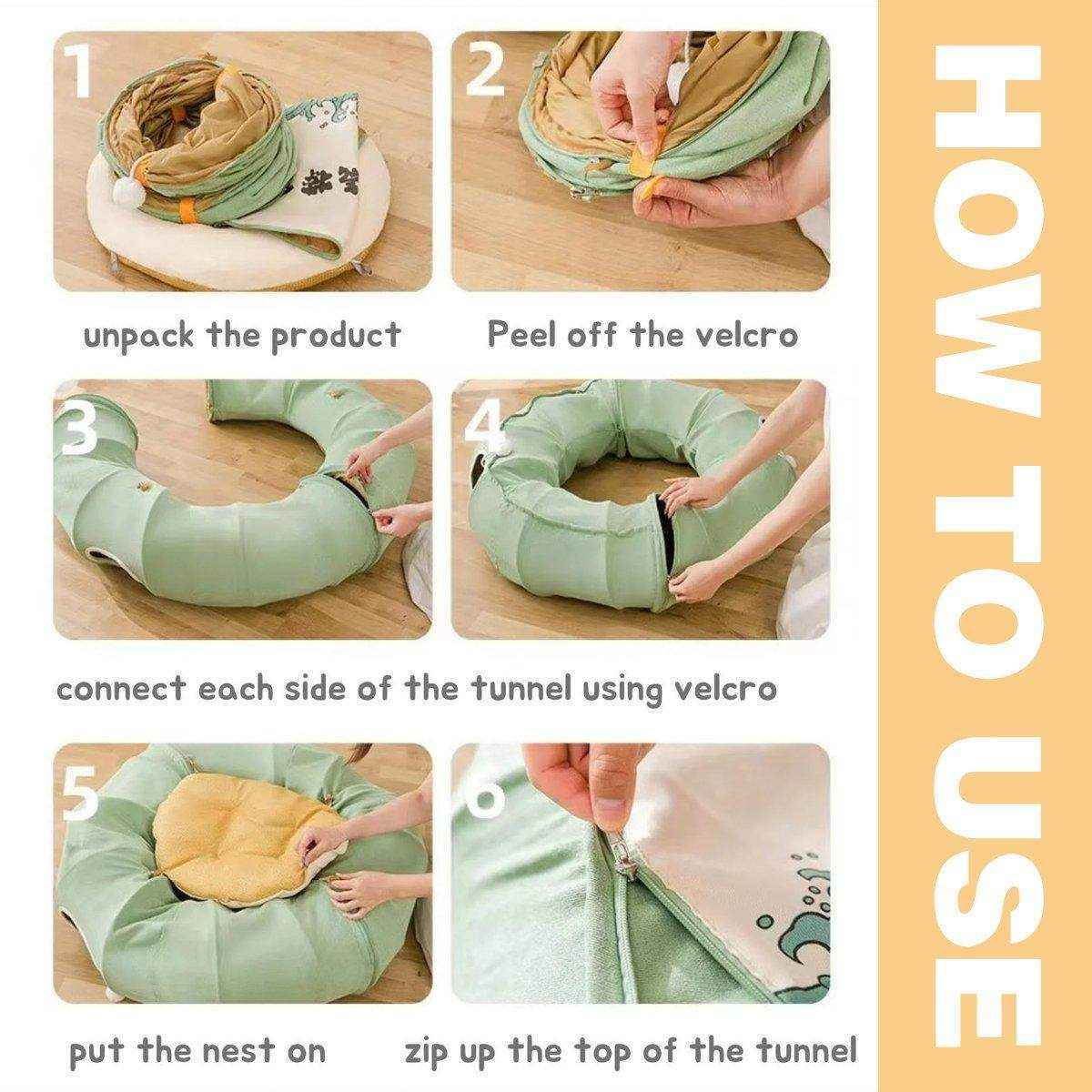 Multi-Functional Cat Tunnel Toy Cat Bed - Image 11