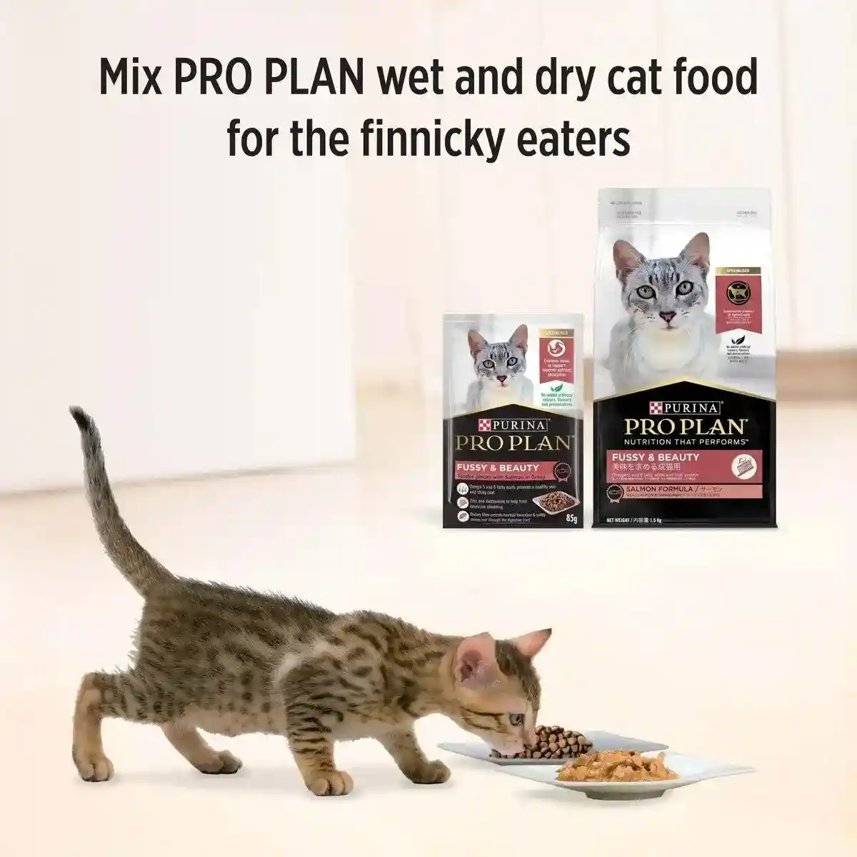 Pro Plan Adult Fussy & Beauty Wet Cat Food Salmon Gravy Wet 85g*12 - Image 6